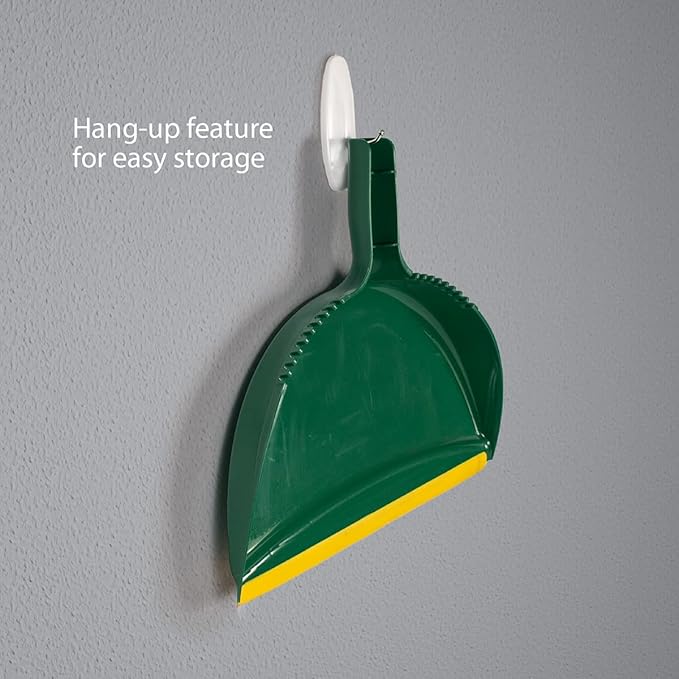 Pine-Sol Jumbo Dustpan, 13.2” | Heavy Duty Dust Pan with Rubber Edge | Clip-On Design Attaches to Standard Broom Sticks