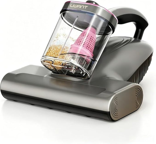 uwant 16Kpa Mattress Vacuum Cleaner 450W Powerful Bed Vacuum Set of 1 | 36000RPM Tap Bed Vacuum, 253.7 UV-C Light, 149℉ Hot Air, Dust Indicator Mattress Vacuum with HEPA Filter, Dual Cup for Bed