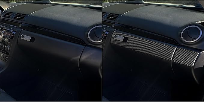 Fit for Mazda 3 2004-2009 Real Carbon Fiber Passenger Side Stickers | Passenger Side Storage Box Glove Box Trim Decorations | Accessories | Self-adhesive