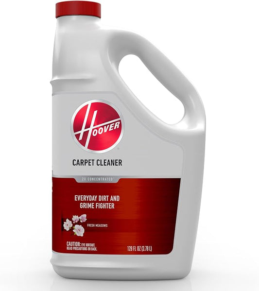 Hoover Renewal Carpet Cleaner Solution, 128 oz., Fresh Meadows Scent, Everyday Carpet Shampoo Solution, Removes Dirt and Grime from Carpet and Upholstery, Pair with Hoover Carpet Cleaner Machine