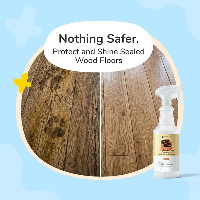 kin+kind Pet Urine Cleaner for Dogs & Cats, Hardwood Floor Cleaner, Stain & Odor Remover, Helps Stop Re-Marking, Citrus, 32 fl oz