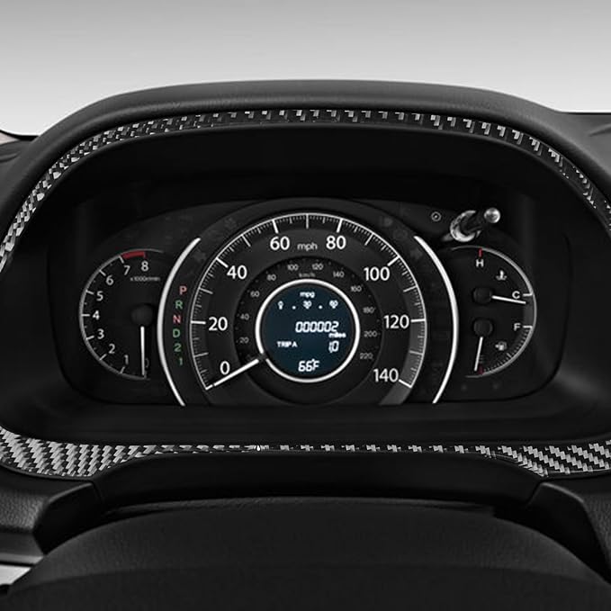 Real Carbon Fiber Trim for Honda CRV Accessories | for CR-V 2012 2013 2014 2015 2016 Speedometer Surround Frame Instrument Panel Sticker Interior Thick Overlay Decal