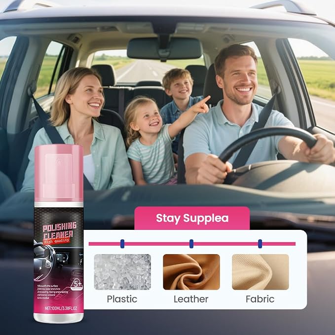 Polishing Cleaner Car Interior, 2026 Upgrade Car Interior Cleaner Spray, All Purpose Car Interior Detailer Cleaner for Dashboards, Seats, Leather, Plastic (2PCS)