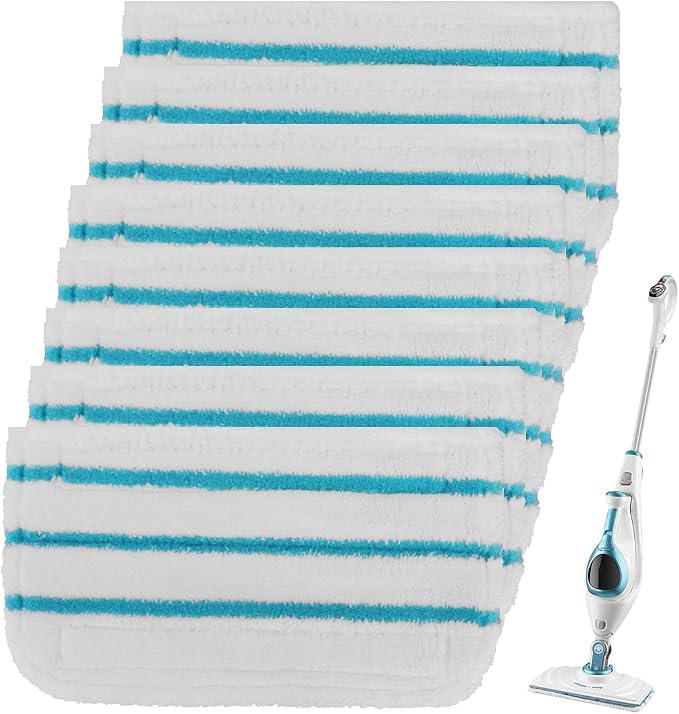 Steam Mop Pads Compatible with Black+Decker Steam Mop SM1600, SM1610, SM1620, HSM13E1, HSMC1300FX, HSMC1321, HSMC1361SG SMP20 - Washable Pads Replacement for Floor Cleaning - 8Pack