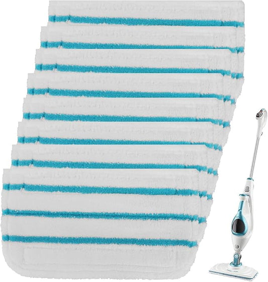 Steam Mop Pads Compatible with Black+Decker Steam Mop SM1600, SM1610, SM1620, HSM13E1, HSMC1300FX, HSMC1321, HSMC1361SG SMP20 - Washable Pads Replacement for Floor Cleaning - 8Pack