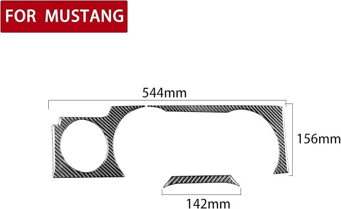 Real Carbon Fiber Trim for Ford Mustang GT Shelby Accessories | for 2005 2006 2007 2008 2009，Center Dashboard Instrument Cluster Panel Cover，Thick Overlay Sticker Decal