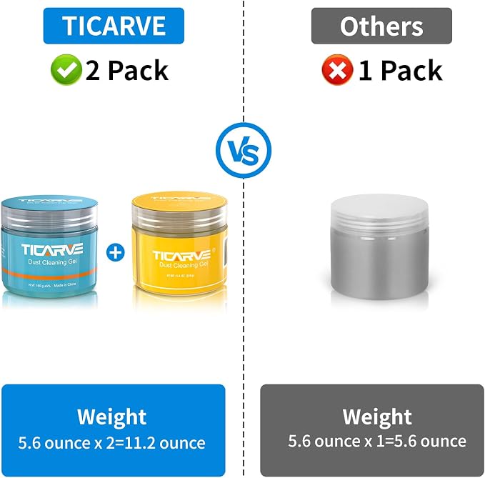 TICARVE 2Pack Cleaning Gel for Car Putty Car Cleaning Auto Gel Detail Tools Car Interior Cleaner Universal Dust Removal Gel Car Vent Cleaner Keyboard Cleaner Blue Yellow (320g/11.2oz) | Detail Tool Car Interior Cleaner Detail Kit Gel Universal Keyboard...