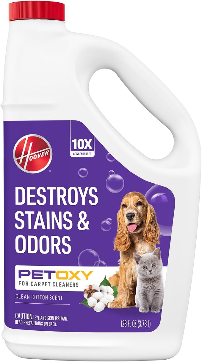 Hoover Oxy Pet Carpet Cleaner Solution, 116 oz., Ocean Breeze Scent, Deep Cleaning Carpet Shampoo Solution, Eliminates Urine Stains and Odors, Pair with Hoover Carpet Cleaner Machine | Deep Cleaning Carpet Shampoo Solution, Eliminates Urine Stains and ...