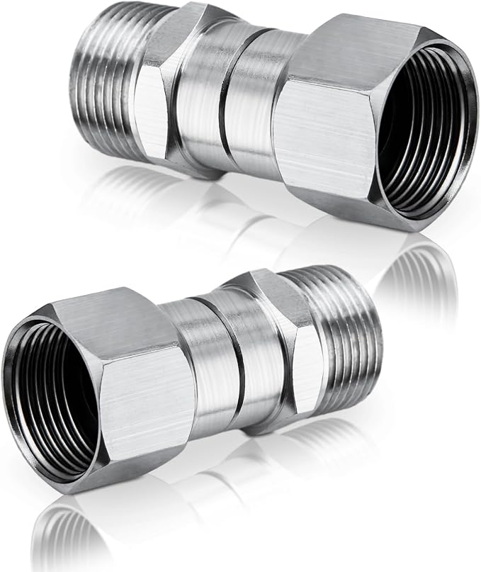 AURORA CAR Pressure Washer Swivel Fittings, M22 14mm Thread 5000 PSI, 2 Pcs | M22 14mm Male to Female Swivel Joint, Stainless Steel 360 Degree Connector for Pressure Washer Gun & Hose