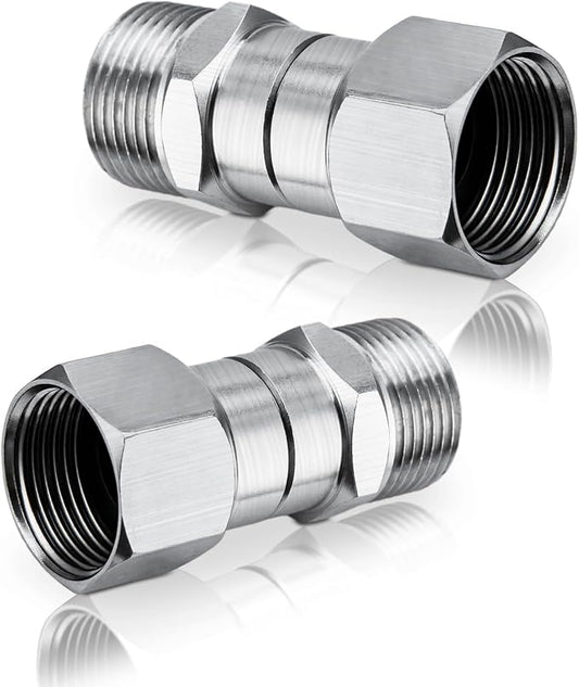 AURORA CAR Pressure Washer Swivel Fittings, M22 14mm Thread 5000 PSI, 2 Pcs | M22 14mm Male to Female Swivel Joint, Stainless Steel 360 Degree Connector for Pressure Washer Gun & Hose