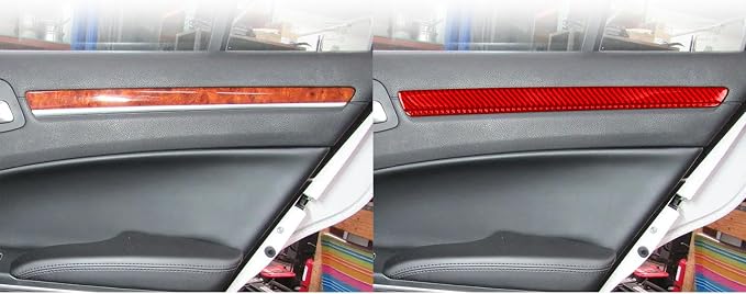 Car Trim Stickers Fit for Chrysler 300 2011-2023 Real Carbon Fiber | for 300C 300S Limited Touring Base 2011-2013|Door Panel Decorative Strips Decals|Thick Overlay|Anti-scratch|Red