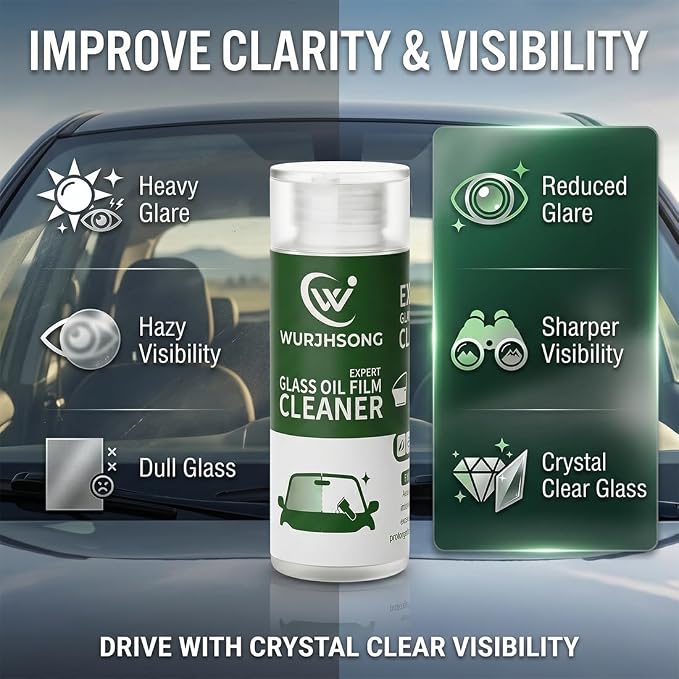 3.38 Fl Oz Cerium Oxide Glass Polish Compound, Car Glass Scratch Remover, Oil Film & Water Spot Cleaner for Windshield Windows Mirror, Remove Wiper Marks Swirls Hard Water Stains