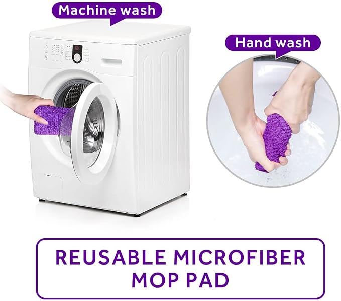16.5" Microfiber Mop Pads Refills, 3 Pack Reusable Replacement Heads | reusable wet mop refills, machine washable for 14-16 inch spray mops, hardwood floors, dust cleaning & scrubbing
