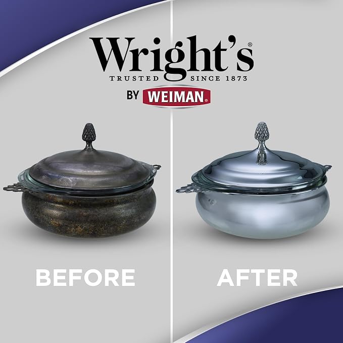 Wright's Silver and Copper Cleaner and Polish - 8 Ounce Each - Premium Metal Polish Silver Copper Brass Chrome and More