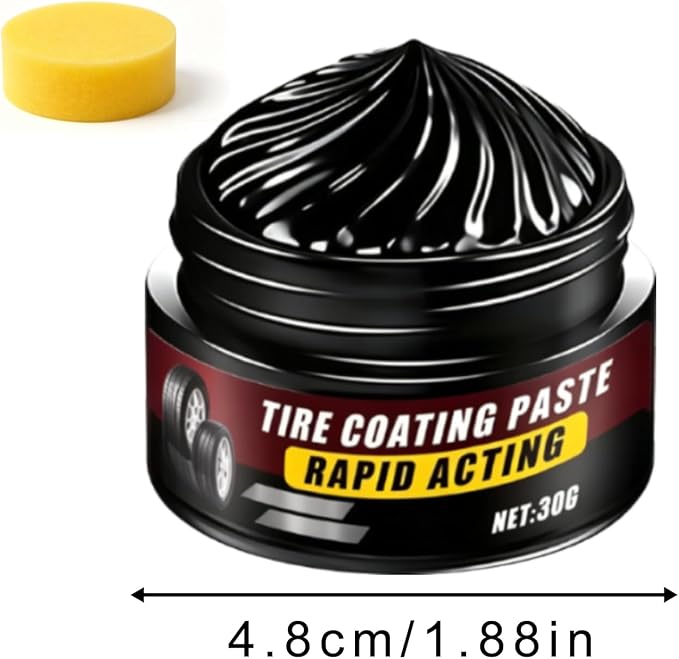 3Pcs Premium Tire Coating & Trim Restorer, New Tire Polishing Paste, Car Tire Shine with Sponge, Long-Lasting Tire Ceramic Coating, Bring Back the Original Deep Black Shine to Rubber and Plastic