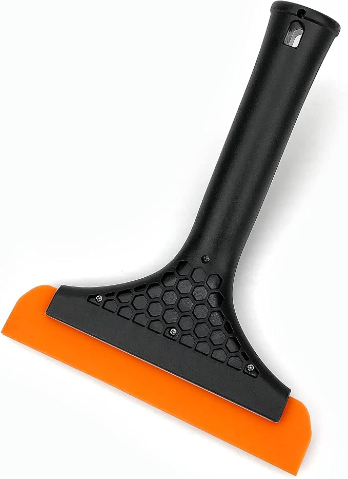 Super Flexible Silicone Squeegee, Auto Water Blade, Water Wiper, Shower Squeegee, 5.9'' Blade and 7.5'' Long Handle, for Car Windshield, Window, Mirror, Glass Door