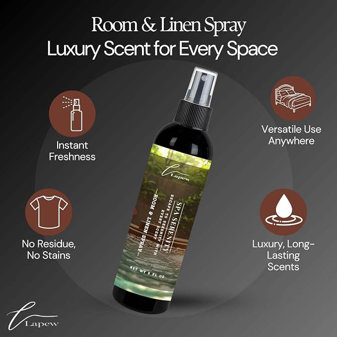 Lapew Room & Linen Spray | Fragrance Mist for Home, Car & Office | Fabric & Air Freshener | Neutralizing Mist | Made in USA | Spa Serenity
