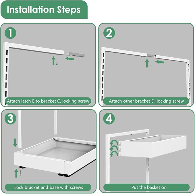 REALINN Expandable Under Sink Organizer with 6-Level Height Adjustment & Expandable Width, Pull-Out Cabinet Storage Rack with Quiet Sliding Rails for Kitchen, Bathroom, Laundry Room Cabinets, White