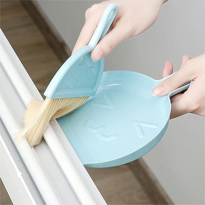 3PCS Mini Broom and Dustpan Set for Home, Car, Kitchen, Table, Kids - Durable Plastic Bristles, Handheld, Hangable, 3 Colors | Durable Plastic Bristles, Handheld, Hangable, 3 Colors