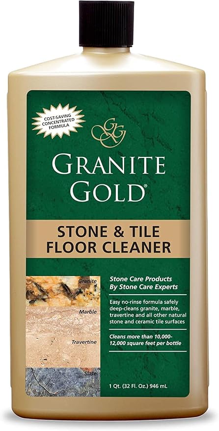 Granite Gold Stone And Tile Floor Cleaner - No-Rinse Deep Cleaning Granite, Marble, Travertine, Ceramic Solution - 32 Ounces (Packaging may vary)