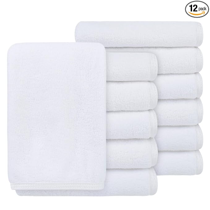 SINLAND Microfiber Facial Cloths Fast Drying Washcloth 12inch x 12inch Absorbent Face Wash Cloth Soft Makeup Remover Cloths