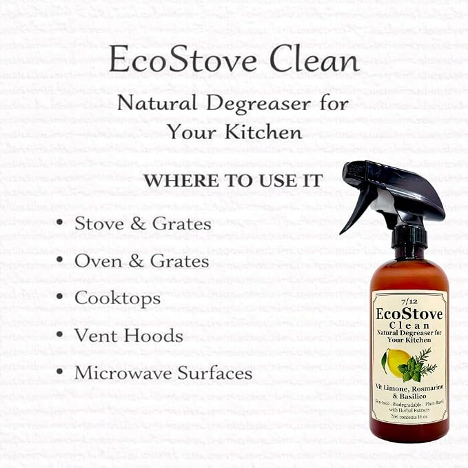 Herbal Scent Stove & Oven Cleaner – Spray, Wait & Wipe | Plant-Based Heavy-Duty Kitchen Degreaser Spray – Non-Toxic, Fume-Free Oven Cleaner | Safe for Glass Cooktops, Stainless Steel & Enamel (16 Oz)