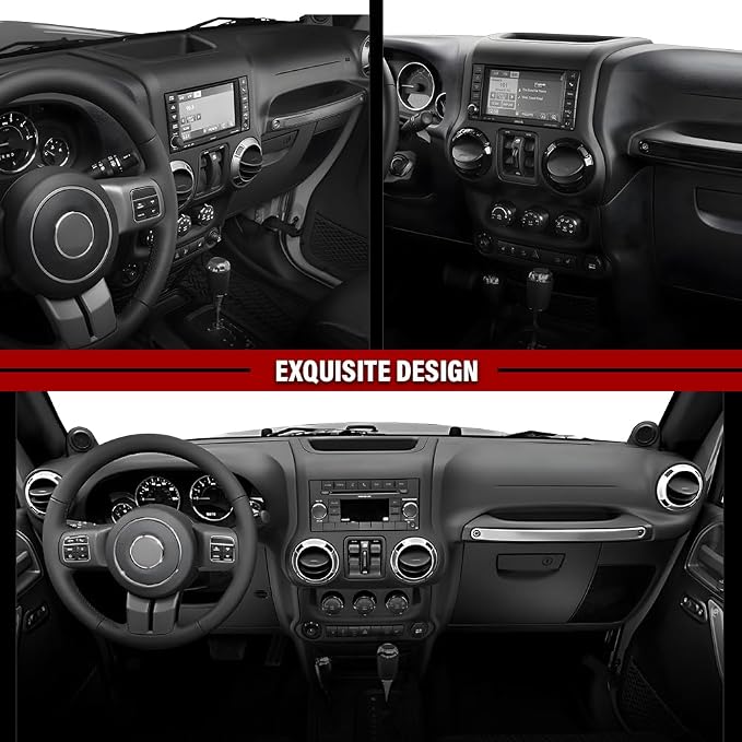 DOTCOM Dash Instrument Cluster Panel Bezel Fit Jeep Wrangler 2011-2014 | Instrument Cluster Trim Panel Bezel,Polypropylene Material,Black Finish, Fit Jeep Wrangler 2011-2014