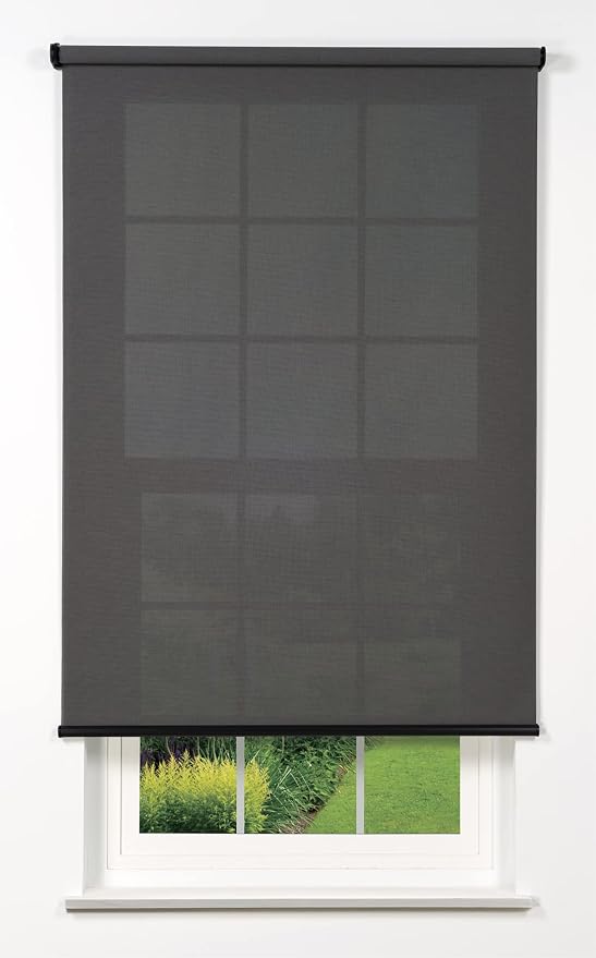 Cordless 5% Solar Screen Standard Roller Shade, Charcoal 71 W x 78 H (Arrives 1/4" Narrower)
