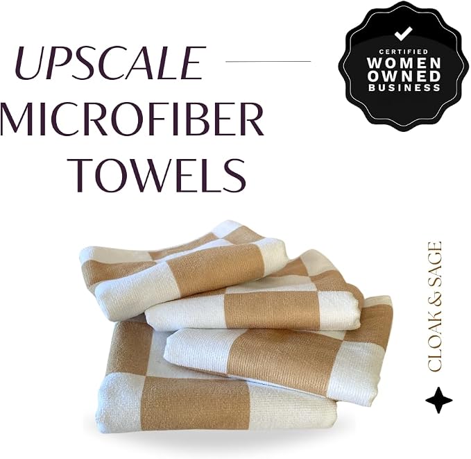 Microfiber Cleaning Cloths 13x13 – Lint-Free, Streak-Free Reusable Towels for Kitchen, Glass, Bathroom & Car | Cloak & Sage