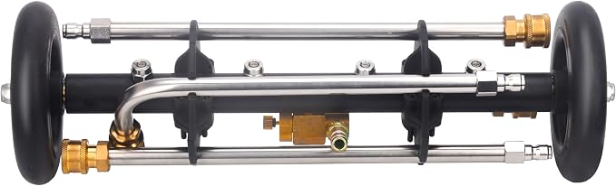 DUSICHIN Undercarriage Cleaner Water Broom Pressure Washer Attachment, 16 Inches Undercarriage Washer, Pressure Washer Underbody Cleaner 4 Extension Wands 4 nozzles DUS3202