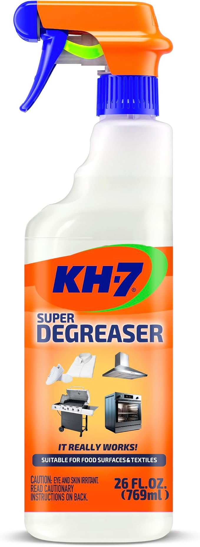 KH-7 Super Degreaser Multipurpose Cleaning Spray: The Heavy Duty All Purpose Cleaner for Your Home, Kitchen, Garage, Car & Laundry | Total Cleaner & Powerful Grease Remover, 26 oz