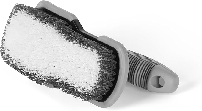 DecorRack 2 Heavy-Duty Cleaning Brushes, Ergonomic Handle, Gray