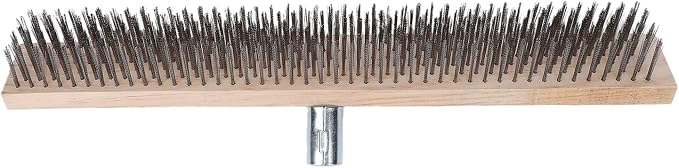 50cm Stainless Steel Floor Scrubber, Heavy Duty Rough Surfaces Cleaning Brush, Wire Scrub Brush for Courtyard Patio Driveway Deck Concrete