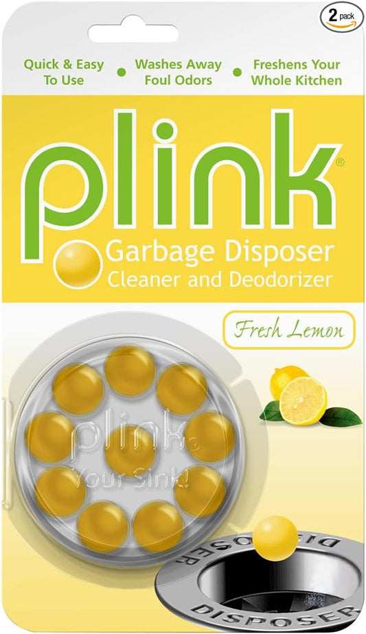 Plink Garbage Disposal Cleaner & Deodorizer, Fresh Lemon 0.08 oz(Pack of 2)
