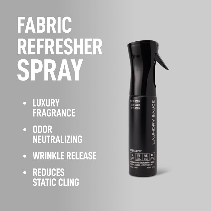 Laundry Sauce Fabric Refresher Spray, Odor-Fighting Fabric Refresher, Fragrance and Laundry Scent, 9.8 fl oz, Siberian Pine