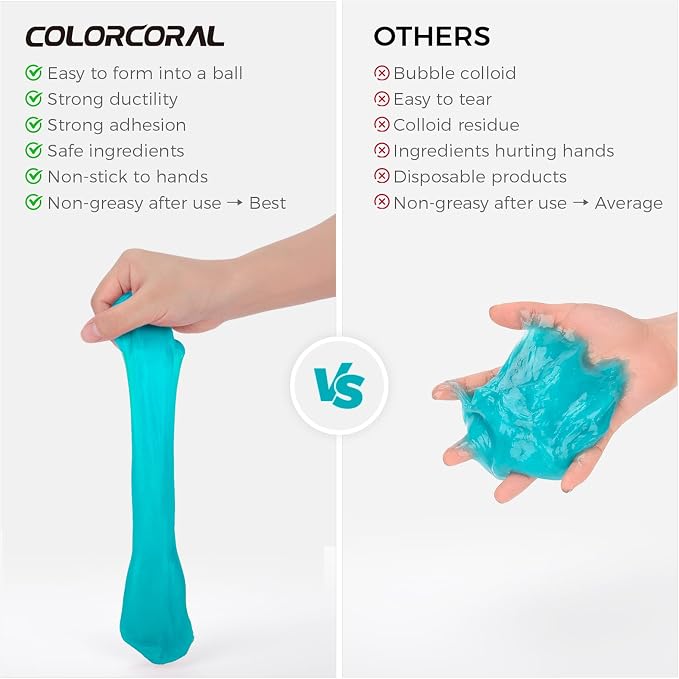 ColorCoral car Cleaning Gel Keyboard Cleaner car Interior Cleaner Kit Blue | 2-Pack Cleaning Putty Dust Cleaner Car Vent Keyboard Cleaning Detailing Slime Universal Cleaning Kit Car Accessorie Men Women
