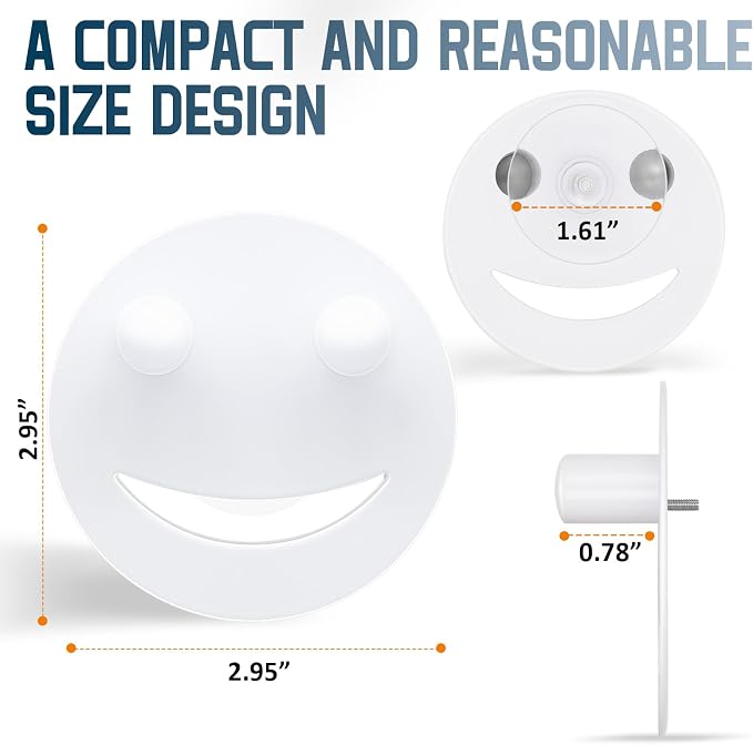 Yoshiky Stainless Steel Smiley Face Sponge Holder, Silver Sink Caddy Organizer Storage with Suction Cup for Kitchen, Kitchen Accessories Decor Scrubber-White
