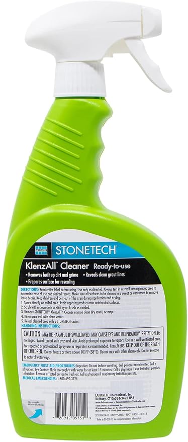 STONETECH KlenzAll Cleaner, Heavy Duty Cleaner for Stone & Tile, 24OZ (709ML) Spray Bottle