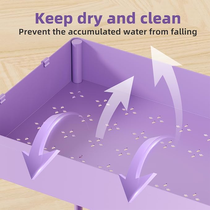 Simple Trending Under Sink Organizer 2 Pack, Sink Pull-Out Sliding Storage Cabinet, 2-Tier Under Shelf Organizer for Kitchen Bathroom, Purple