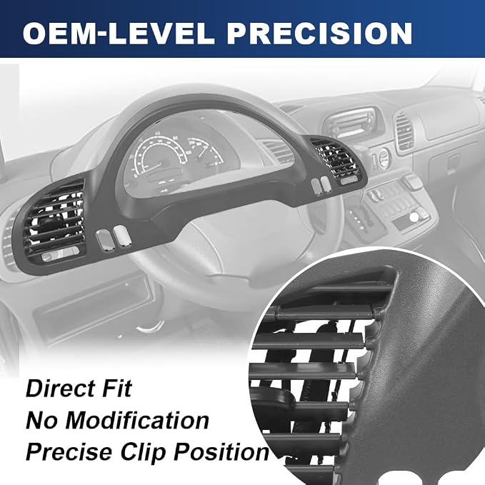 PIT66 Dash Panel Bezel With A/C Nozzle RH Passenger Side & LH Driver Side Compatible with 2002-2006 Dodge Sprinter 5104261AA 5104262AA Dash Board Cover
