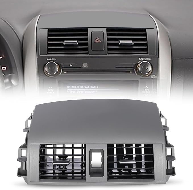 DOTCOM Center A/C Vent Panel Fit 2008-2013 Toyota Corolla, Gray | Dashboard Air Vent Outlet Panel,Direct replacement for Toyota Corolla 2008-2013, OEM 55670-02160,55663-02060