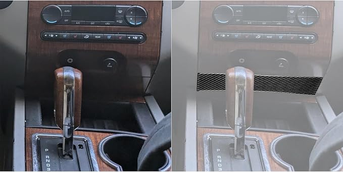 Fit for Ford Expedition 2007-2014 Carbon Fiber Console Sticker | for 2007 2008 2009 2010 2011 2012 2013 2014 | Center Console Power Outlet Panel Trim | Accessories | Thick Overlay