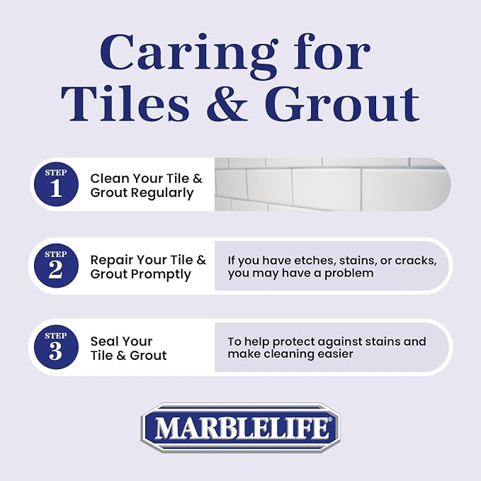 Marblelife Tile & Grout Cleaner - Tile and Grout Cleaner for Floors, Pools, Bathroom Shower, Bath & Other Surfaces, Safe & Effective, 32oz
