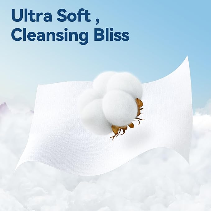 Winner Soft Face Towels, 100% USDA Biobased Facial Towels, 2 Packs per Case, 12 Bags Total, 1200 Count