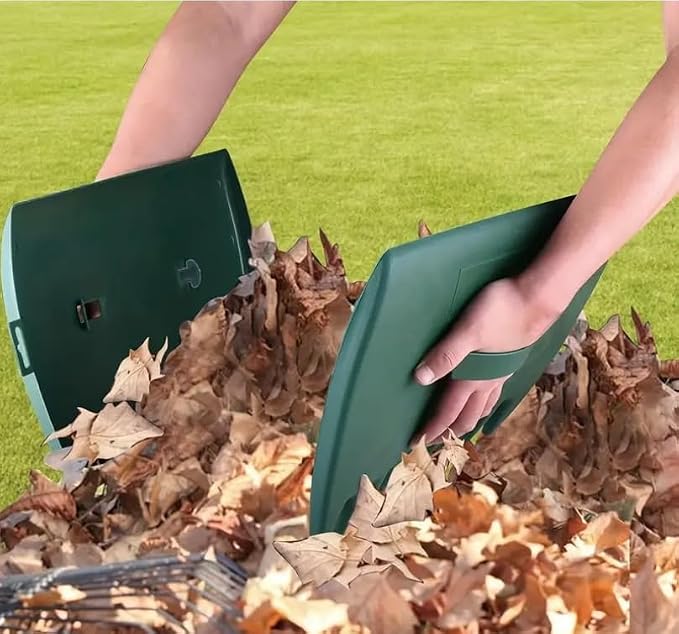 2-piece handheld leaf scraper, quick lawn removal and collection of fallen leaves from gardens and yards, handheld rake for picking up fallen leaves, grass clippings, and garbage
