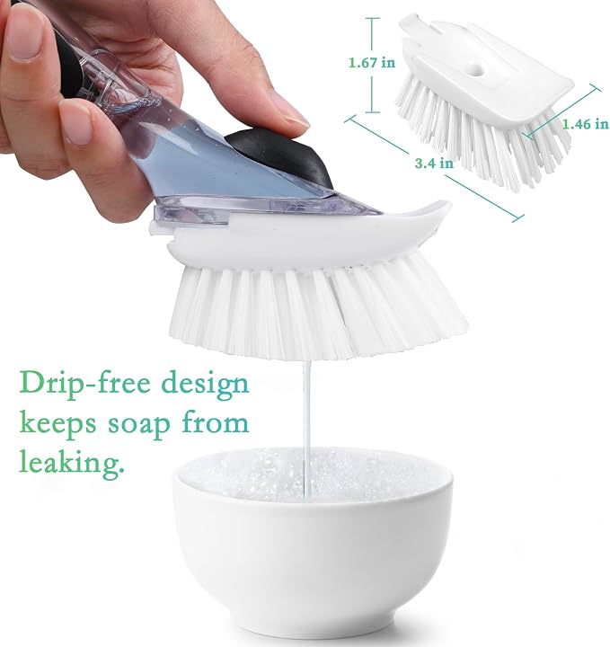 New Brush Refills for OXO New Soap Dispensing Dish Brush - 8 Pack Dish Brush Cleaning Soap Dispensing Head Replacement for Scrubber