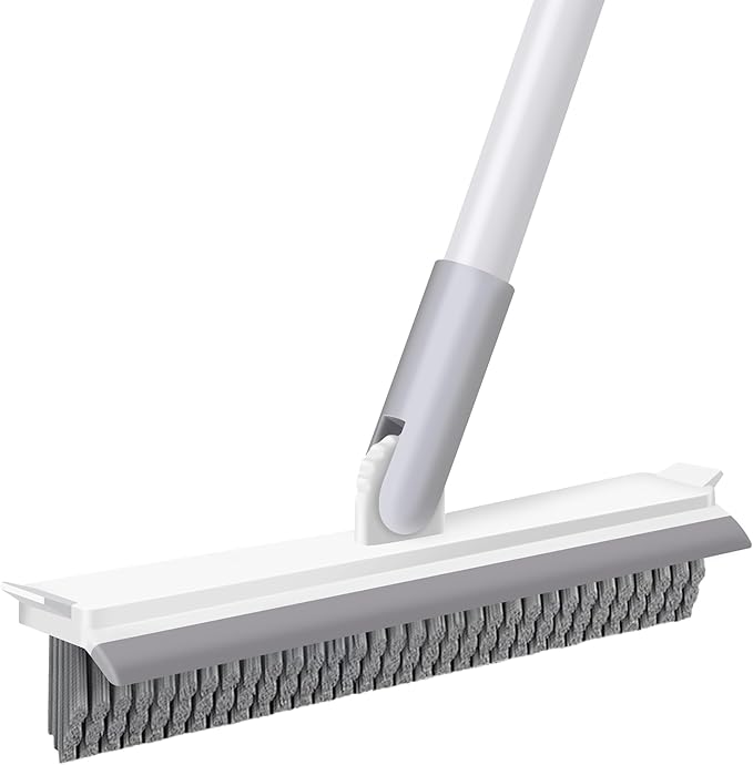 IVYROLL Grout Brush with Long Handle, Floor Cleaning Scrubber with Stiff Bristles for Tile Line, Shower, Crevice, Bathroom, Kitchen and Hard-to-Reach Corners