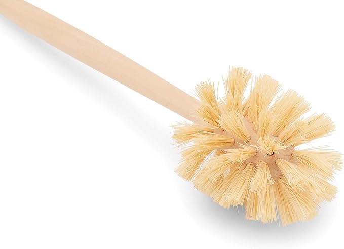 Fox Run Kitchen Brush, 12" Natural Horsehair Fiber Bottle and Tumbler Brush | Natural Bristle Kitchen Cleaning Brush | Perfect For Scrubbing Bottles, Tumblers & Dishes | Easily Cleans Hard To Reach Areas