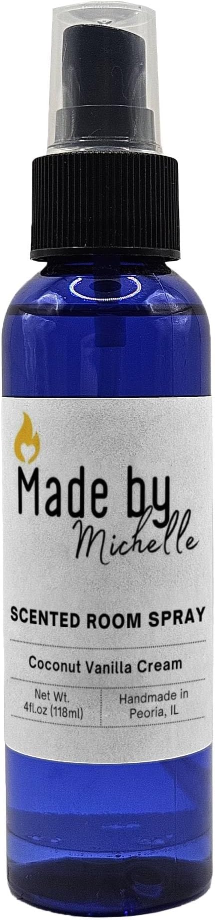 Scented Room Spray (Coconut Vanilla Cream) - Air Freshener - Linen Spray - Fabric Refresher - Odor Eliminator - Non-Toxic Scent - Alcohol Free - Made in USA (4 Oz)