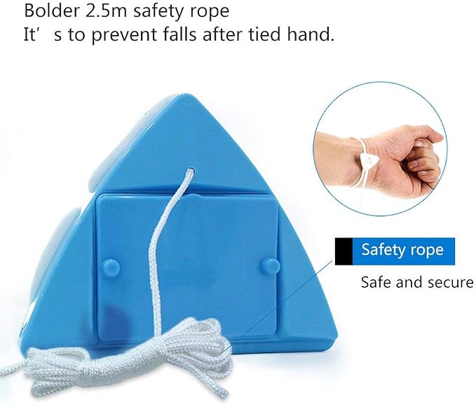 Double-Sided Window Cleaner Glass Wiper Magnetic Cleaning Tools, 5-Gears Adjustable Magnetic Glider Washing Brush Tools, for High-Rise Double Thick Glazed Windows Thickness 0.3"-1" (Blue)